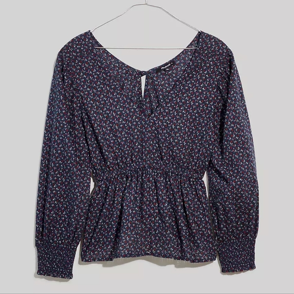 Sold! NWT Madewell Tie-Back Peplum Puff Sleeve Top - Picture 14 of 15